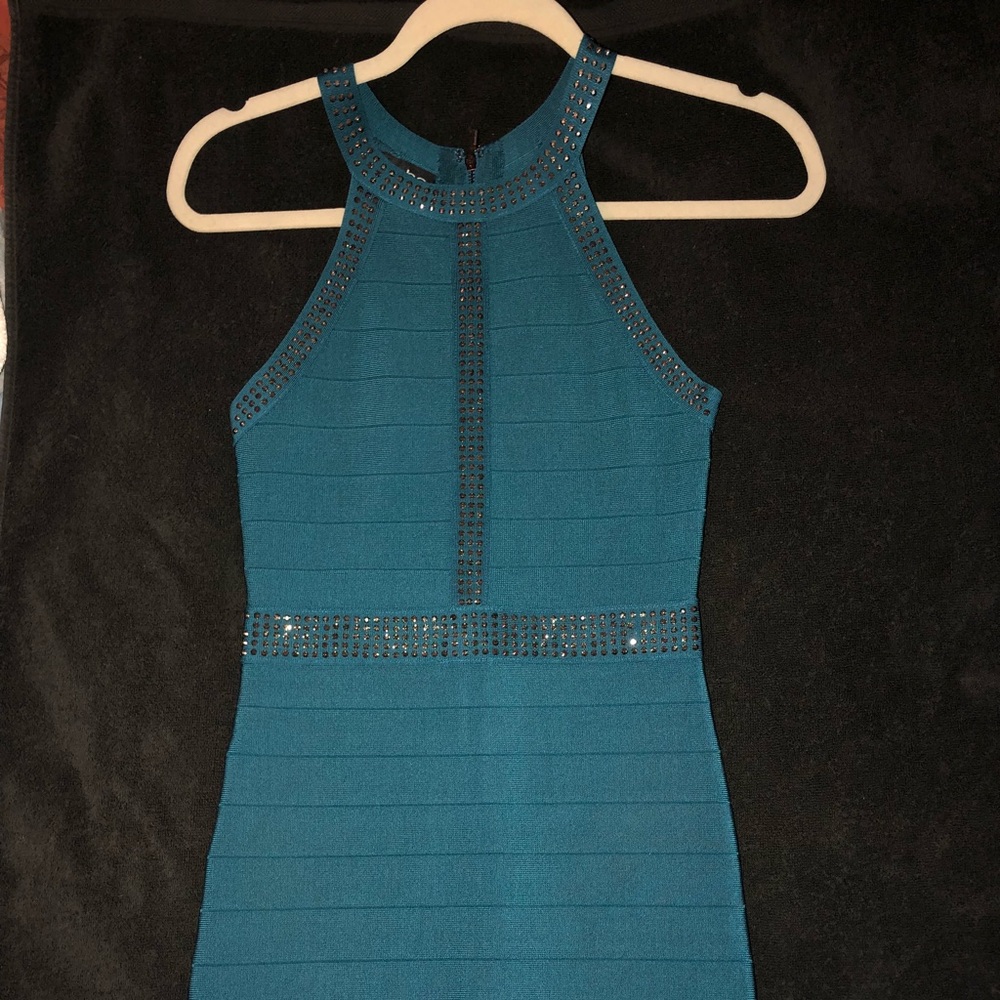 Bebe teal bandage dress
